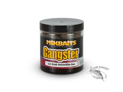 Mikbaits Gangster boilie v dipu 250ml G2 Krab Ančovička Asa (Varianta 16mm)