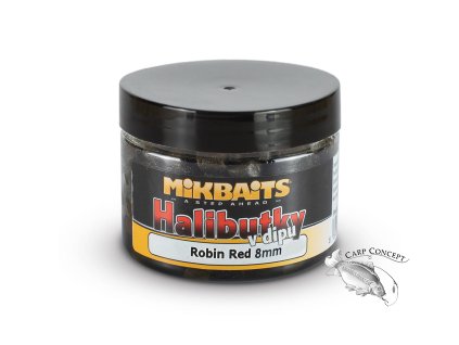Mikbaits Halibutky v dipu Robin Red Halibut (Varianta 150ml 8mm)