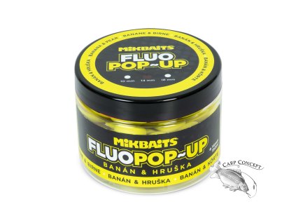 Mikbaits Plovoucí fluo boilie 150ml Banán Hruška (Varianta 14mm)