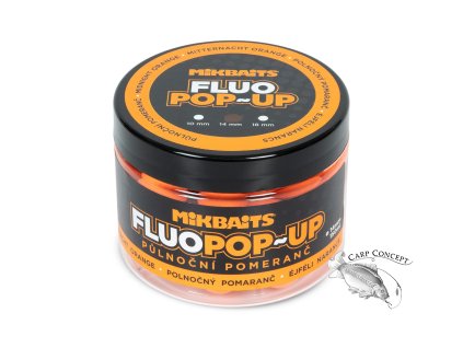 Mikbaits Plovoucí fluo boilie 150ml Půlnoční pomeranč (Varianta 14mm)