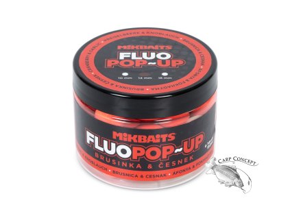 Mikbaits Plovoucí fluo boilie 150ml 150ml Brusinka Česnek (Varianta 14mm)