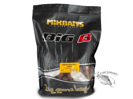 Mikbaits BiG boilie BigB Broskev Black pepper (Varianta 1kg 20mm)