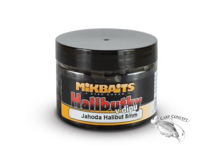 Mikbaits Halibutky v dipu Jahoda Halibut (Varianta 150ml 8mm)