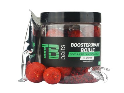 TB Baits Boosterované Boilie Spice Shrimp 120 g 20-24 mm