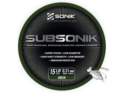 sonik vlasec subsonik green 3000m 0 31mm 15lb