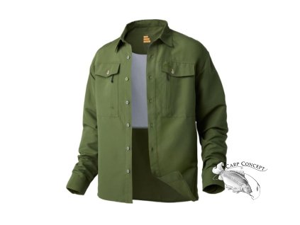 Košile s dlouhým rukávem Ezmar mid weight soft zelená (Variant Velikost: S)