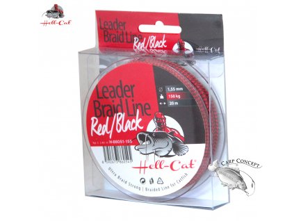 Hell-Cat  Splétaná šňůra - Leader Braid Line Red/Black 20m