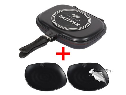 Giants fishing Akční set Pánev na vaření Eazi Medium + 2x Talíř Plate Black Large!