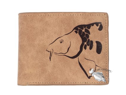 Giants fishing Peněženka hnědá hlava kapra Brown Wallet Carp Head