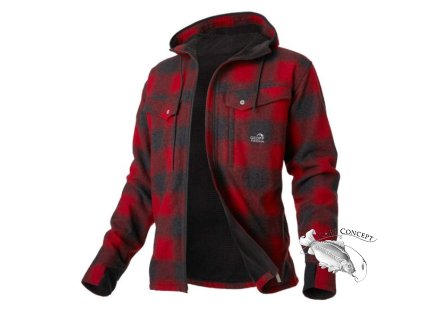 Zateplené bunda Geoff Anderson Ezmar2+ s kapucí dlouhý rukáv červená (Variant Velikost: XL)