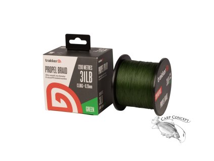 Trakker Kmenová pletená šňůra Propel Braid 0,26mm, 31lb, 1200m, Green (Varianta Trakker Propel Braid 31lb, 13.8kg, 0,26mm, 1200m, Green)