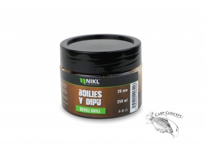 Nikl Boilies v dipu Devill Krill 250ml (Varianta Nikl Boilies v dipu Devill Krill - 24mm, 250ml)