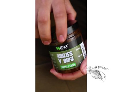 Nikl Boilies v dipu Scopex & Squid 250ml (Varianta Nikl Boilies v dipu Scopex & Squid 250ml - Průměr: 20mm, Balení: 250ml)