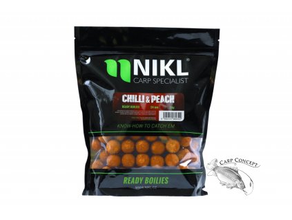 Nikl Hotové boilies Chilli & Peach (Varianta Nikl Ready boilie Chilli & Peach 20mm, 250g)