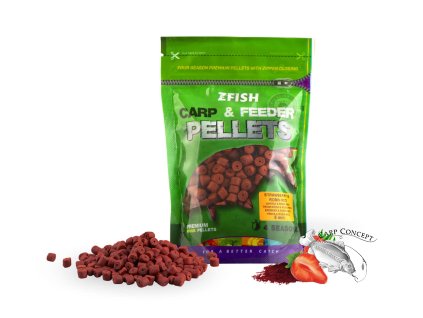 ZFISH Chytací Pelety Carp & Feeder 8 mm/200 g (Příchuť Strawberry Robin Red)