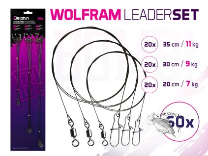 Set wolfrámových lanek BOMB! S obratl. a karabínkou