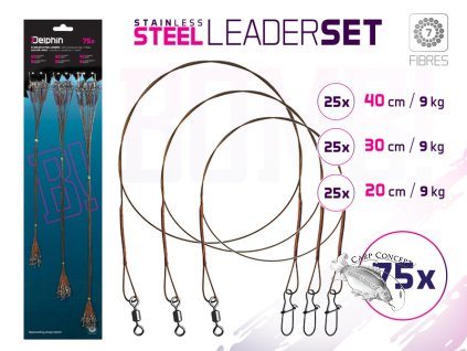 Set ocel. lanek BOMB! S obr. a karab. / 7 vláken (Velikost Set ocel. lanek BOMB! S obr. a karab. / 7 vláken 75x /20,30,40cm/9kg)