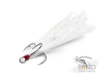 Delphin B!RD Hook TRIPLE / 3ks (Velikost Delphin B!RD Hook TRIPLE / 3ks bílá pírka #10)