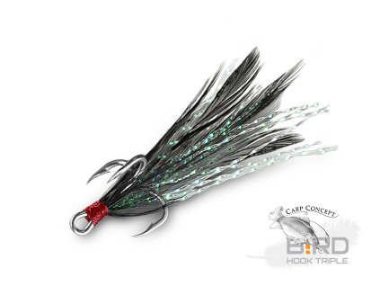 Delphin B!RD Hook TRIPLE / 3ks (Velikost Delphin B!RD Hook TRIPLE / 3ks černá pírka #10)