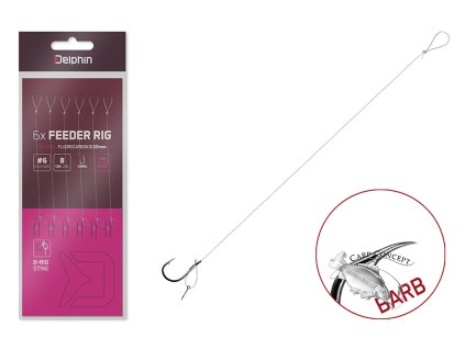 Návazec Delphin FLR D-rig / 6ks (Velikost Návazec Delphin FLR D-rig / 6ks 8cm / 0,22mm / BARB #8 / Sting7mm)