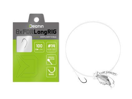 Návazec Delphin FDR LongRIG / 8ks (Velikost Návazec Delphin FDR LongRIG / 8ks 100cm / 0,12mm / BARB #14)