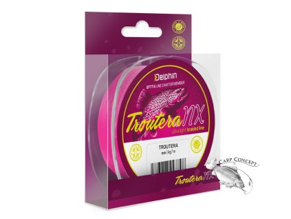 Delphin TROUTERA NX růžová / 0.045 >>> 0.085 mm (Velikost Delphin TROUTERA NX / růžová 0,045mm 1,7kg 135m)