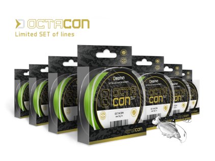 Limitovaný SET šňůr Delphin OctaCON / fluo zelený