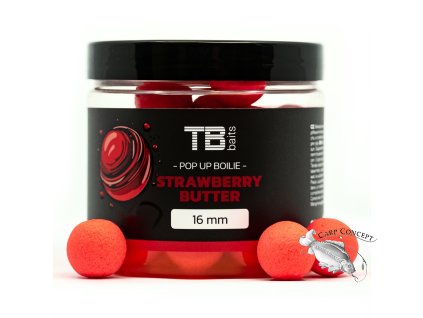 TB Baits Plovoucí Boilie Pop-Up Strawberry Butter + NHDC 65 g (Varianta 12 mm)
