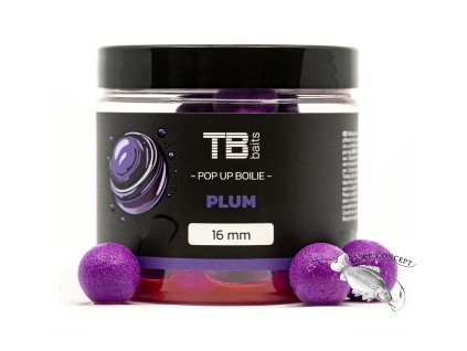 TB Baits Plovoucí Boilie Pop-Up Plum + NHDC 65 g (Varianta 12 mm)