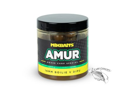 Mikbaits Amur range Amur boilie v dipu 250ml (Varianta 16mm)