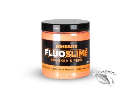 Mikbaits Fluo slime obalovací dip 100g Broskev Black pepper