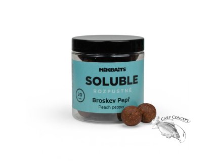 Rozpustné boilie Broskev Pepř (Varianta Rozpustné boilie Broskev Pepř 250ml 20mm)