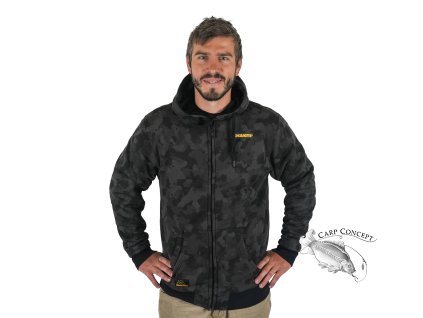 Mikbaits Bunda se zipem Black Camou Sherpa černá (Varianta Mikbaits Bunda se zipem Black Camou Sherpa černá M)