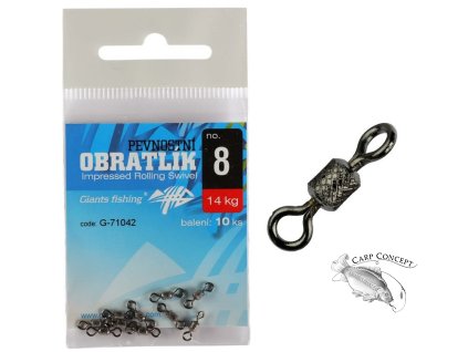 Giants fishing Pevnostní obratlík Impressed Rolling Swivel no.14/6kg/10ks