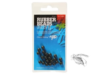 Giants fishing Gumové kuličky Rubber Beads Transparent Green 4mm,20ks