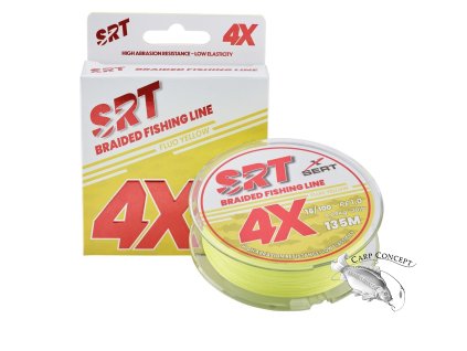 Sert splétaná šnůra 4X SRT Fluo Yellow 135M (Varianta 0,10mm/5,45kg)