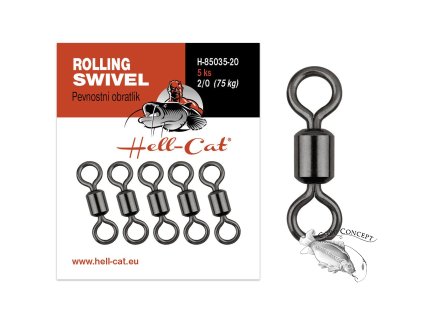 Hell-Cat Pevnostní obratlík Power Rolling Swivel 5ks (Varianta vel.1/0 (60kg))