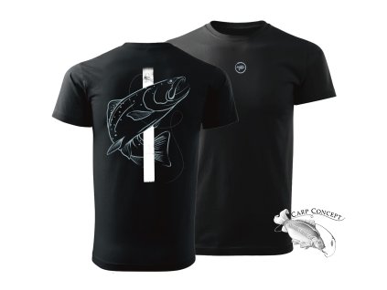 Giants fishing Tričko pánské černé Pstruh (Varianta vel. 2XL)