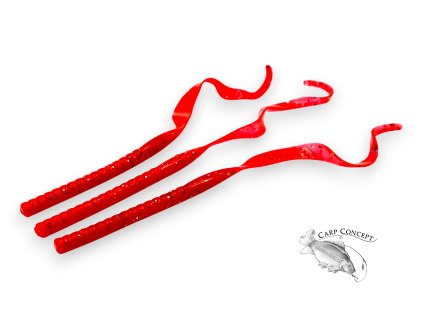 232 3 fishmachine gumova nastraha lazy worm cervena 25cm 3ks