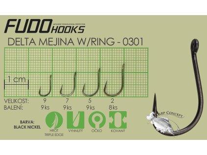 Fudo Hooks Fudo Delta Mejina Ringed 9 (bal.9ks) (Velikost Fudo Delta Mejina Ringed 2 (bal.8ks))