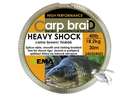 SEMA Heavy Shock hnědá 60lbs 30m (Velikost Heavy Shock hnědá 40lbs 30m)