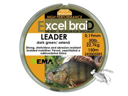 SEMA Leader 50lbs 150m zelená (Velikost Leader 20lbs 150m zelená)