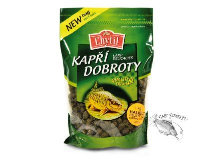 Halibut pelety s dírou (Průměr 14 mm, Gramáž 1 kg)