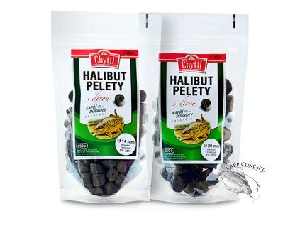 Halibut pelety s dírou 250 g (Průměr 14 mm)