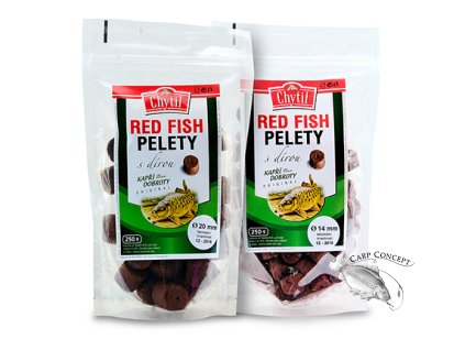 Red Fish pelety s dírou 250 g (Průměr 14 mm)