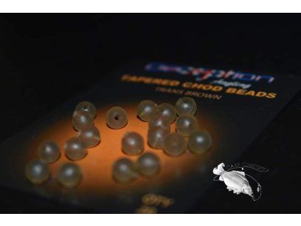 Tapered Chod Beads Trans Brown 6mm Qty20