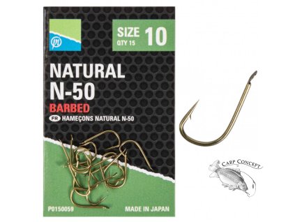 preston natural n 50 hooks roz10