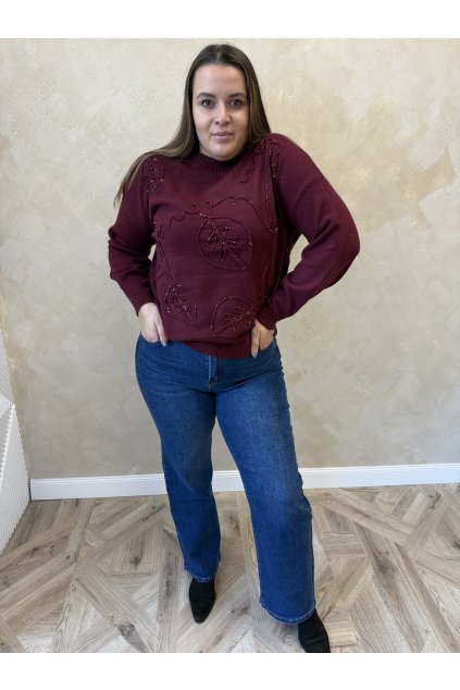 Pulóver bordový TATIANA