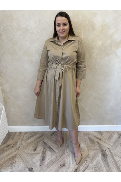 Košeľové šaty hnedé NELA