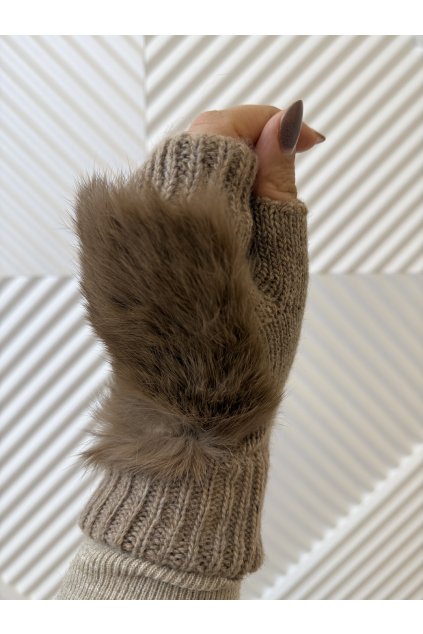 Krátke návleky na ruky s cicou hnedé IZA